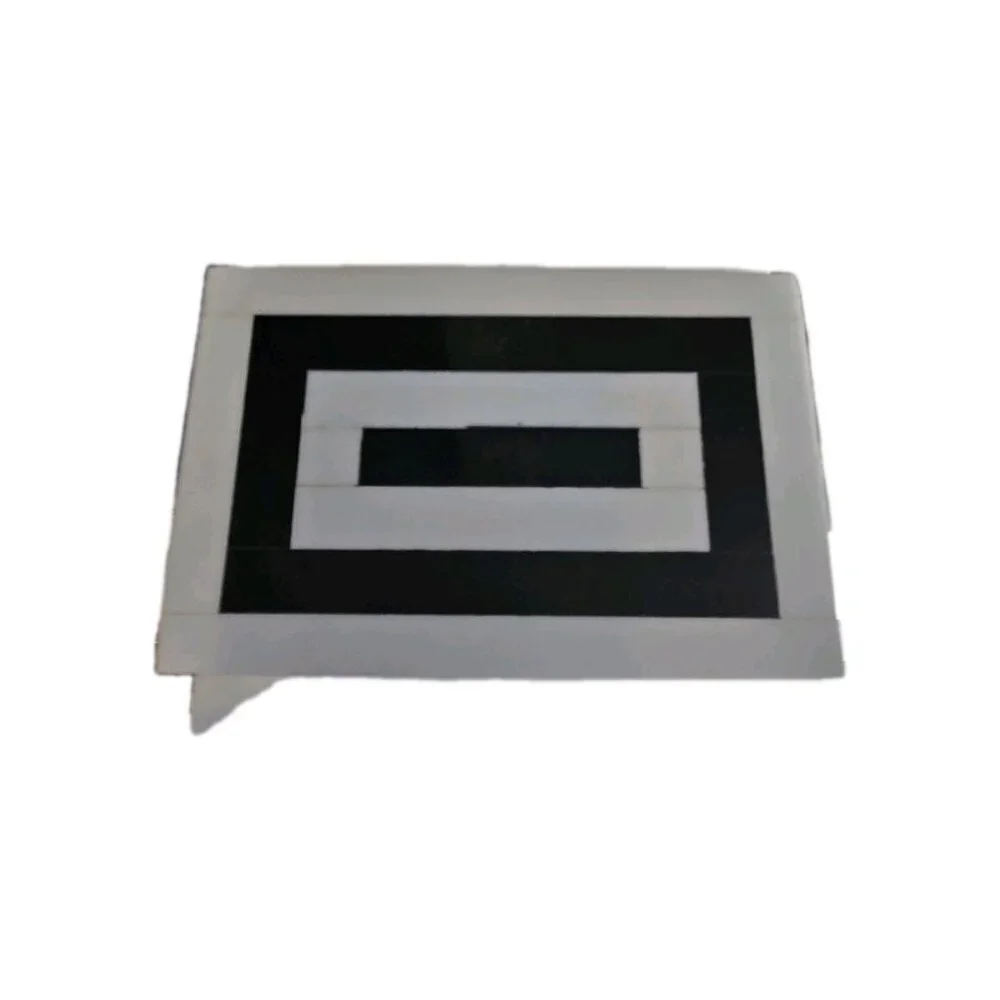 New Modern Inlaid Resin Black and White Striped Design Storage Jewelry Box 6